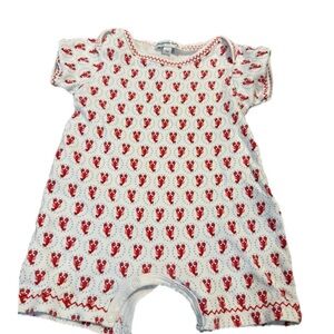 Magnolia baby 9 month Pima cotton lobster euc outfit